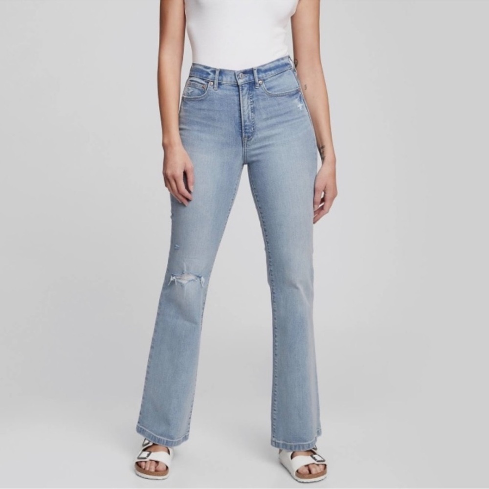 Gap Denim Jeans 70s Flare High Rise Retro Light‎ Wash Size 4/27L